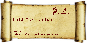 Halász Larion névjegykártya
