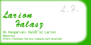 larion halasz business card